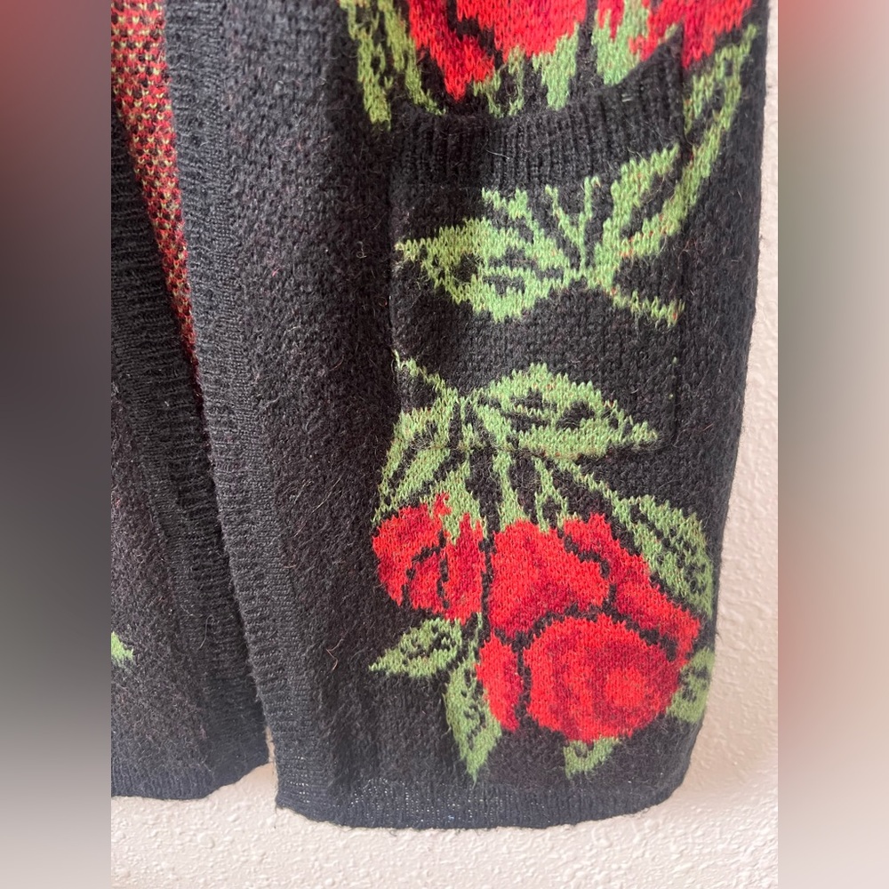 Cynthia Rowley Rose Floral Knit Open Front Long Cardigan - Picture 3 of 7